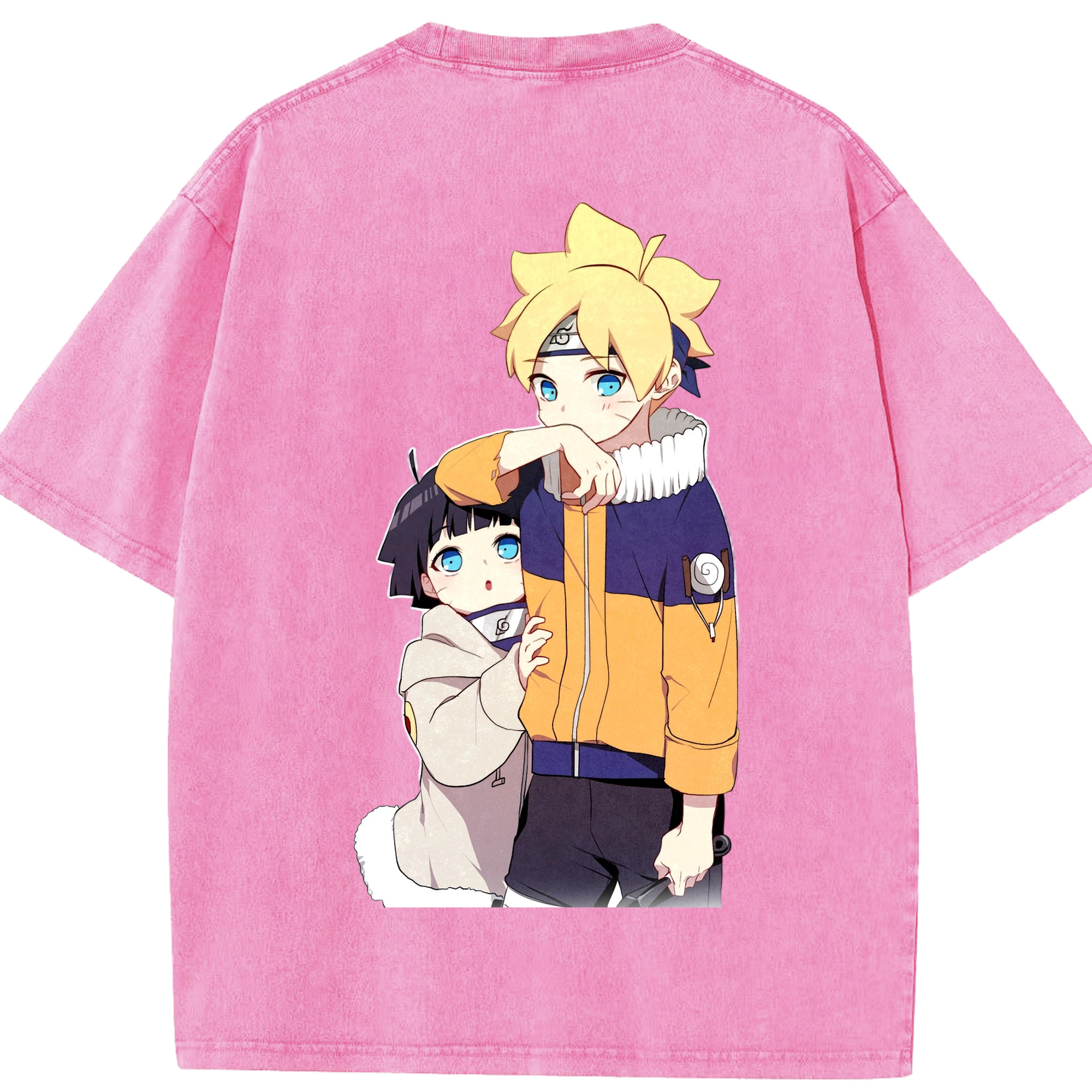 （画像用） NARUTO -ナルト- うずまき ボルト Uzumaki Boruto 綿100% ヴィンテージ風 半袖Tシャツ（背面プリント）